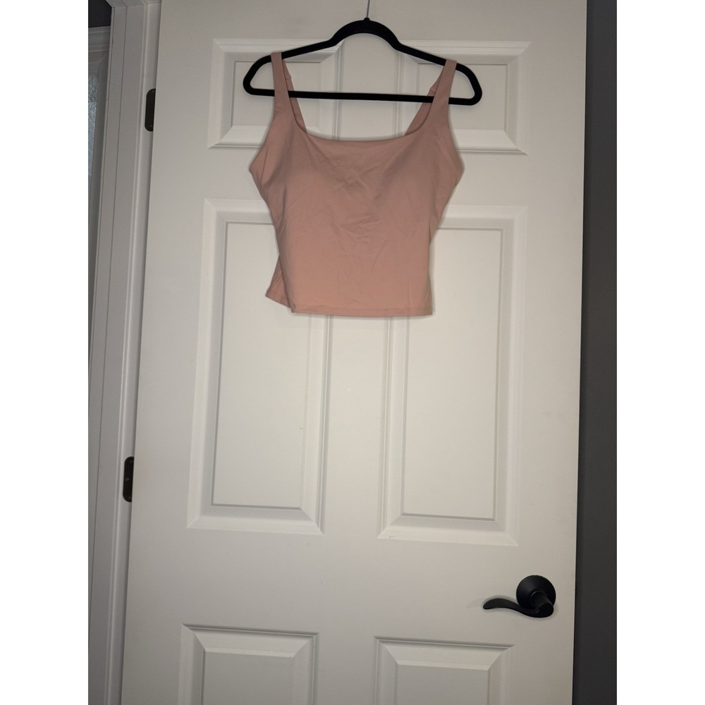 Qinsen Tank Top With Built In Bra Rose Pink Large Nwot